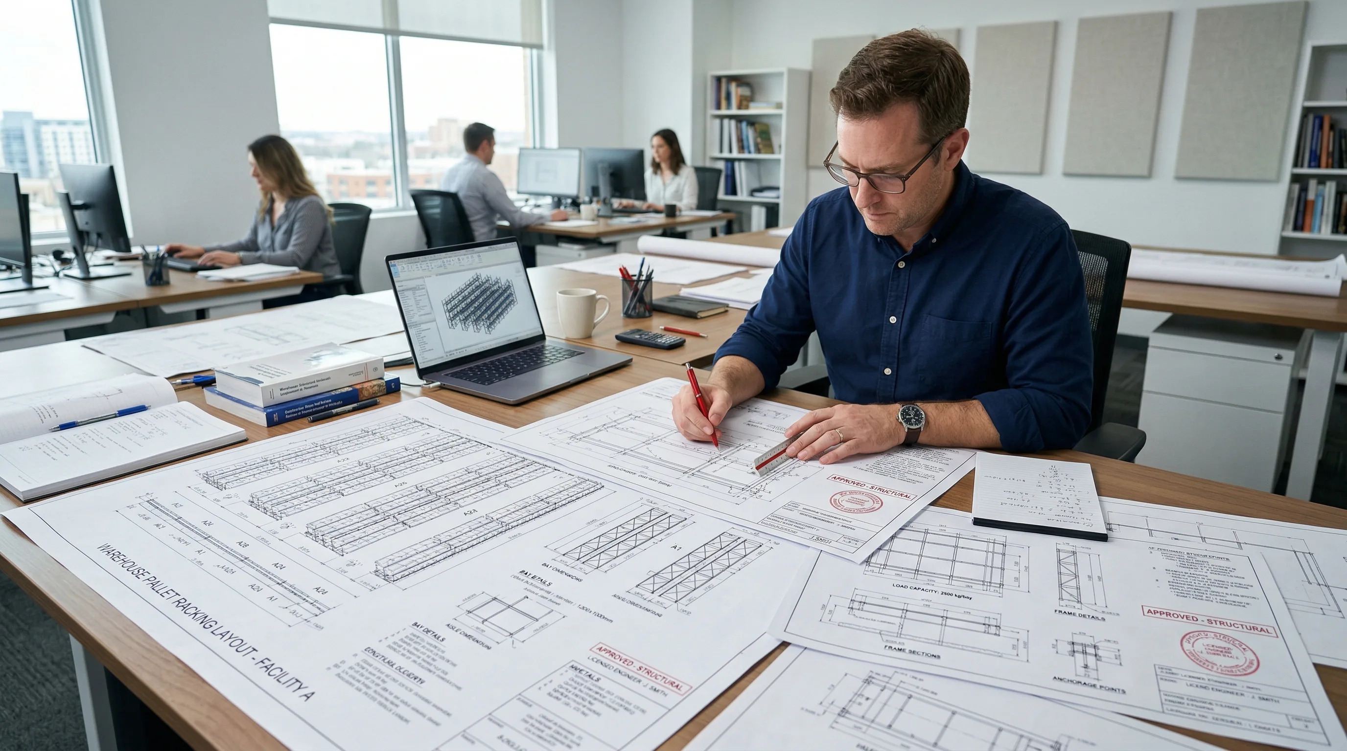 Pallet racking engineering drawings and permit documentation for Washington DC warehouses