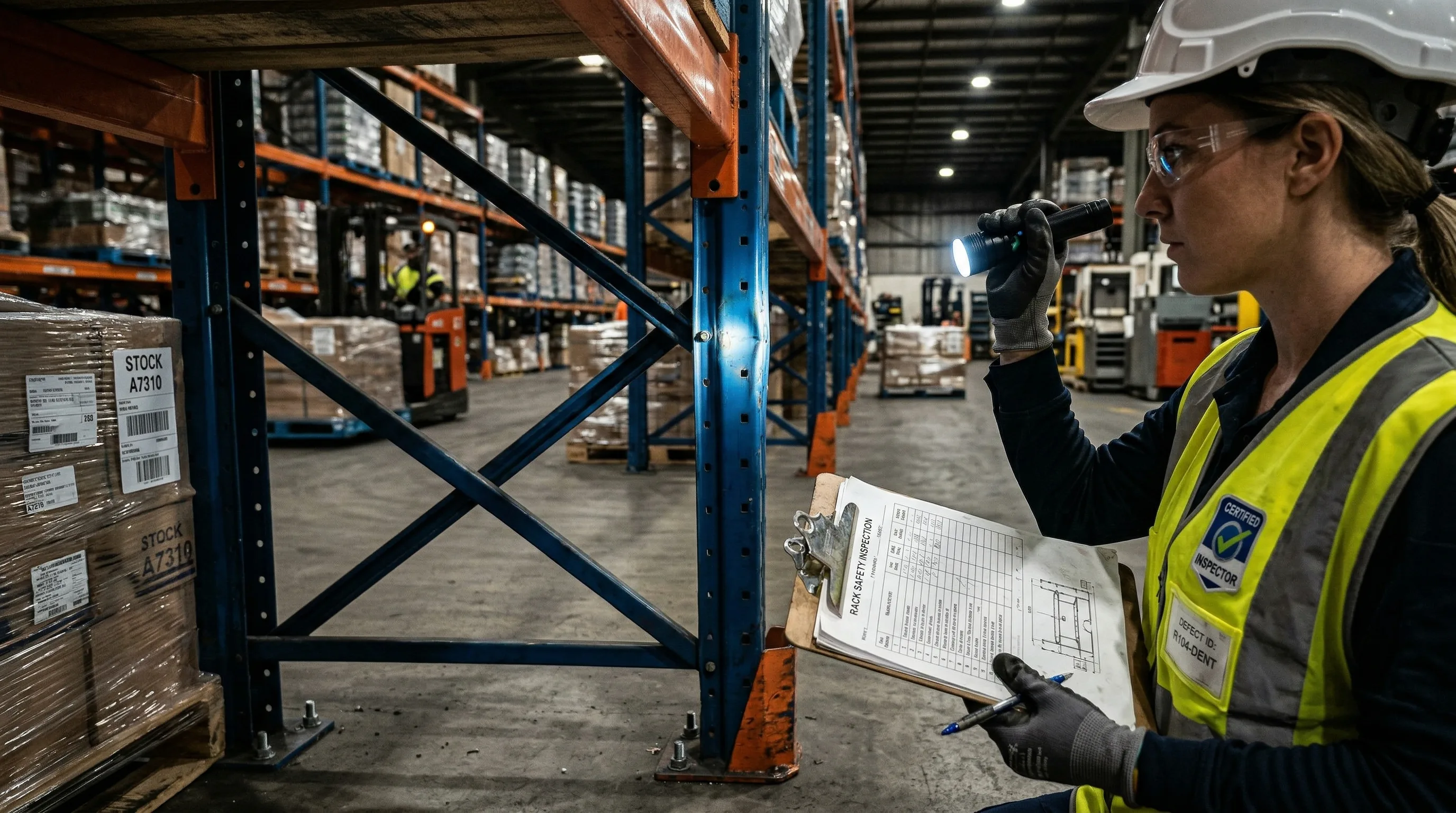 Pallet racking inspection and repair services in a Washington DC warehouse
