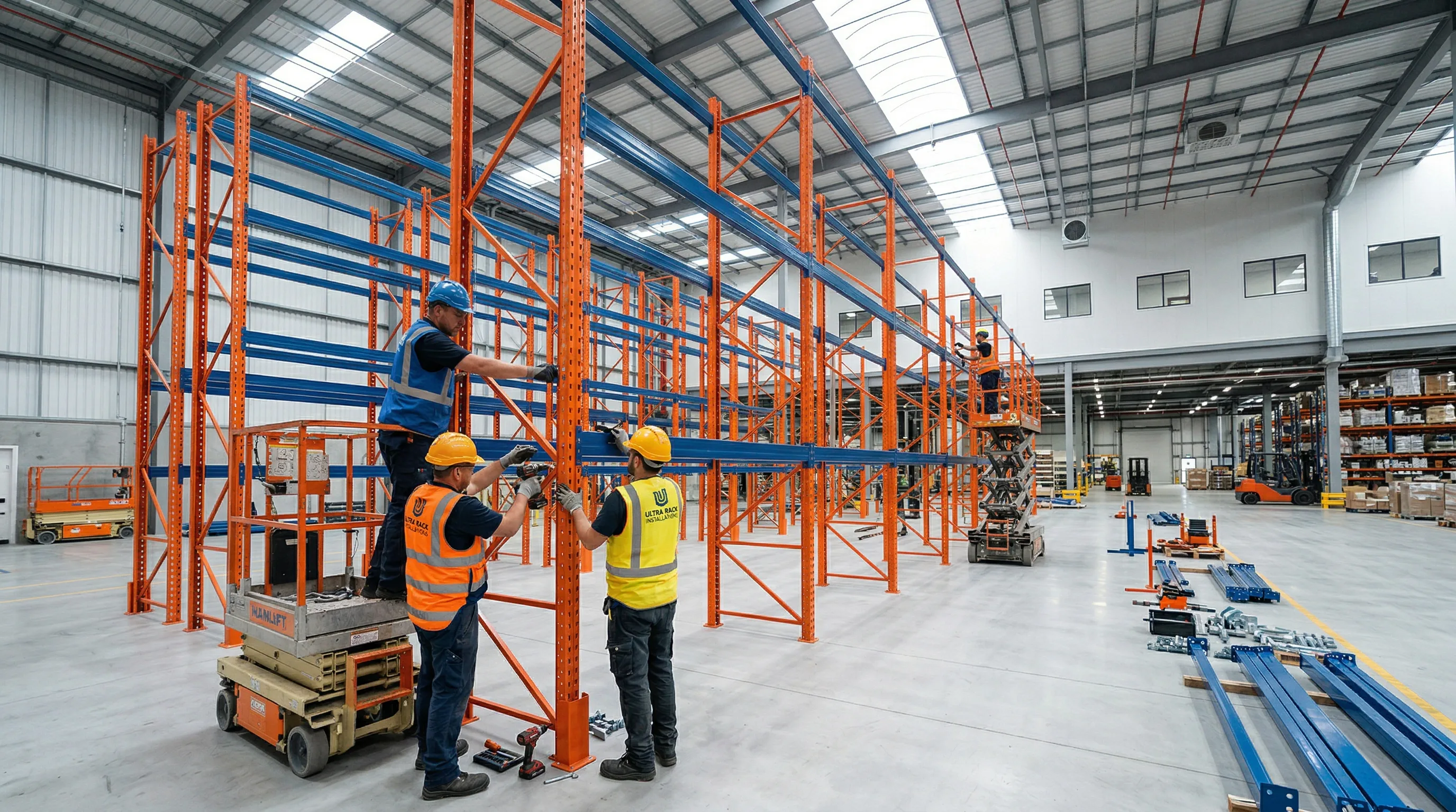 Pallet racking installation in a Washington DC warehouse facility